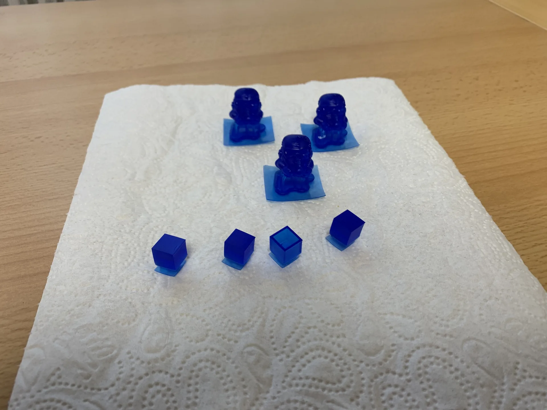 Großaufnahme der im Resin-Verfahren gedruckten Teile