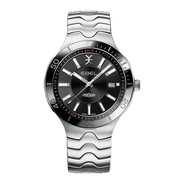 EBEL Sport Wave mit schwarz Zifferblatt