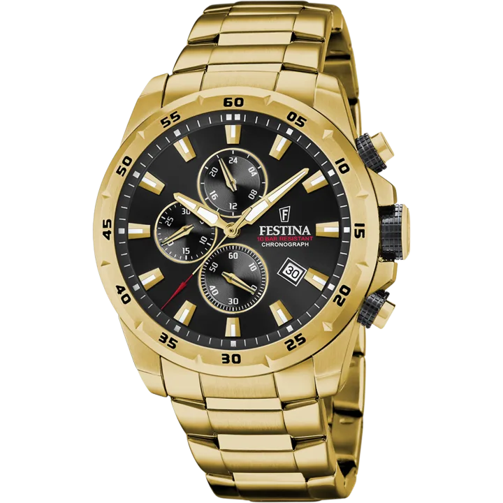 Festina Timeless Chronograph mit schwarz Zifferblatt
