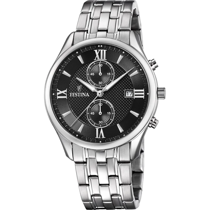 Festina Timeless Chronograph mit schwarz Zifferblatt
